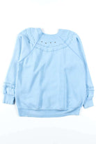 Blue Frilly Studded Sweatshirt