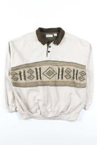 Tan Knit Polo Sweatshirt