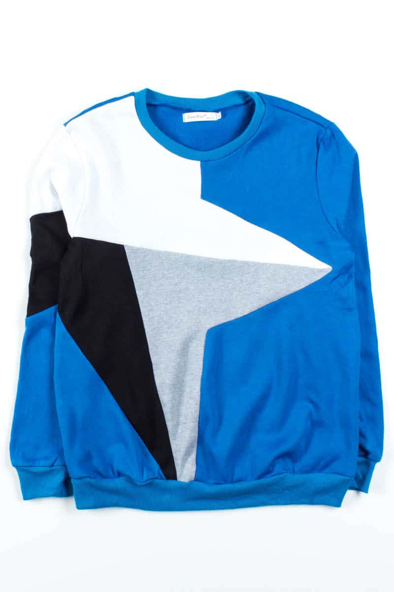 Blue Color Block Sweatshirt