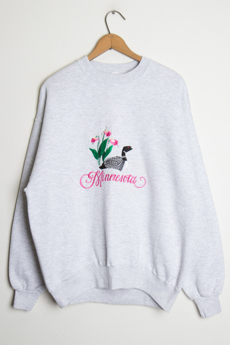 Embroidered Loon Vintage Sweatshirt