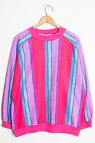 Fuchsia Striped Sweatshirt