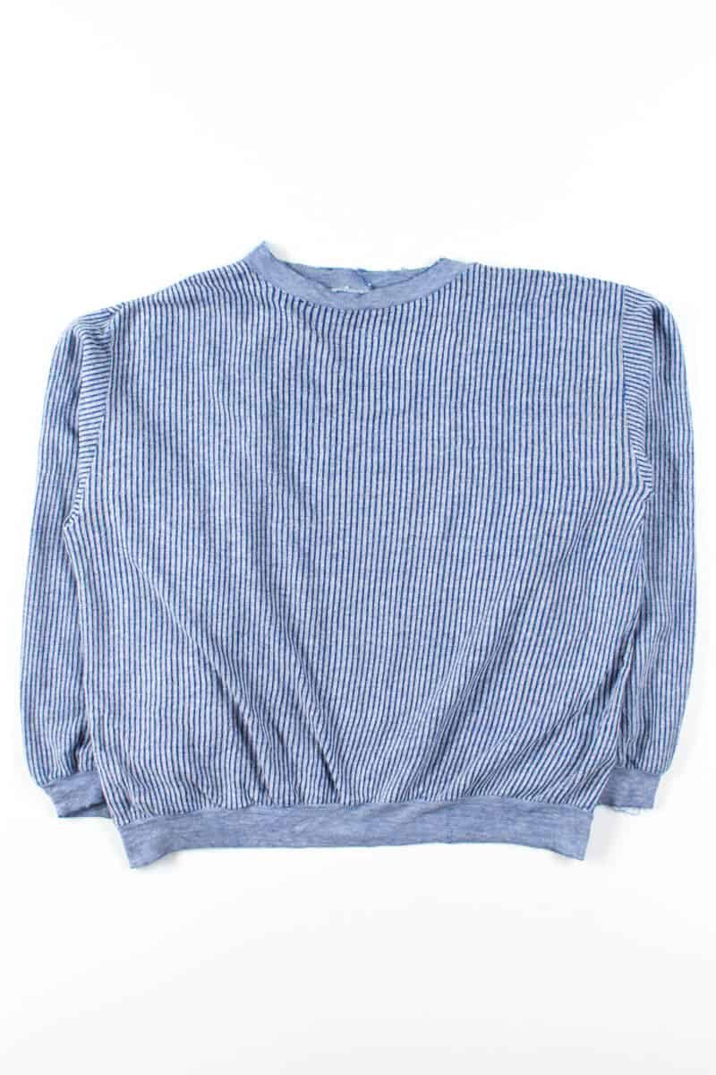 Blue Striped Distressed Sweatshirt