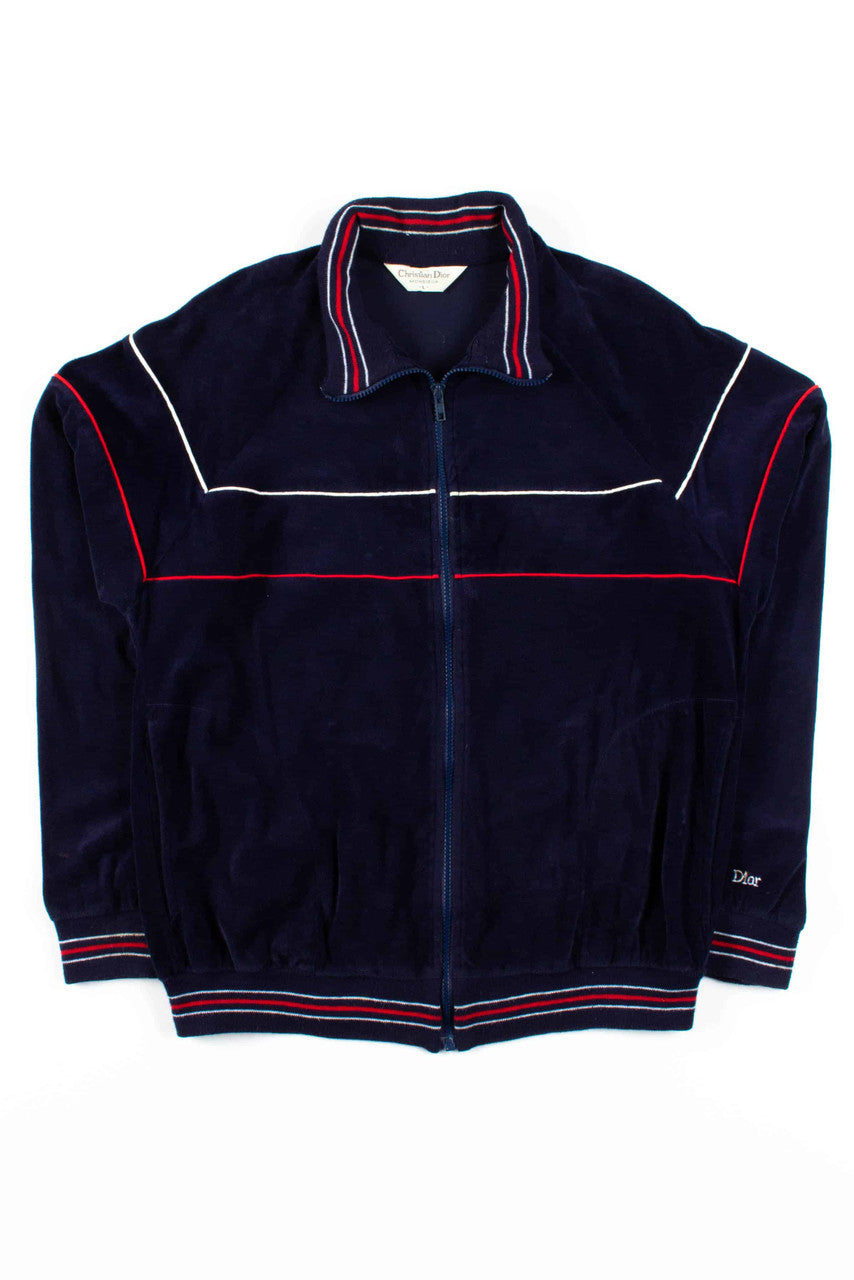 トップス 90's Christian Dior sweat track jacket Vintage 90s Christian Dior Monsieur Blue Zipper Sweatshirt