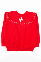 Red Frilly Decor Sweatshirt