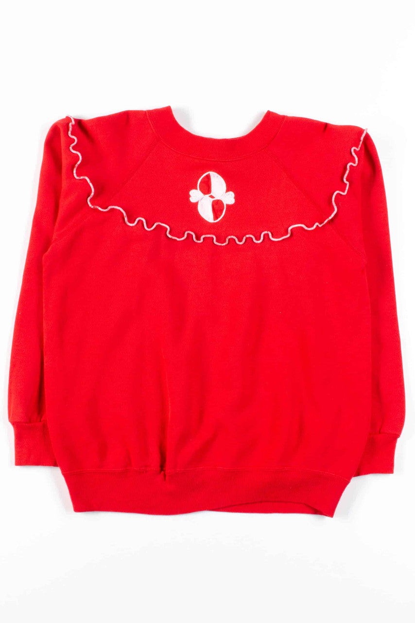 Red Frilly Decor Sweatshirt
