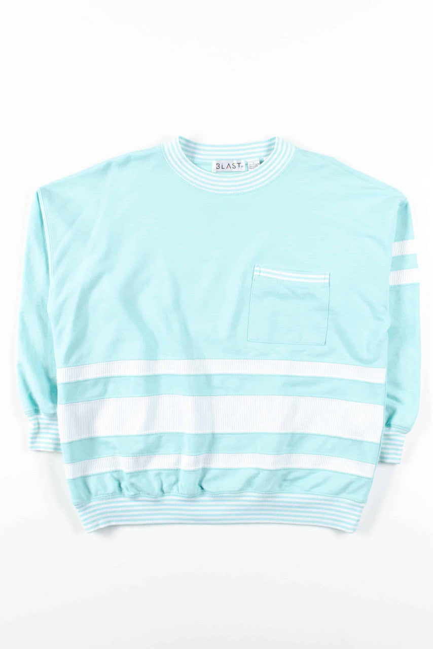 Mint Striped Pocket Sweatshirt