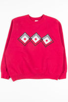 Burgundy Quilted Diamonds Sweatshirt