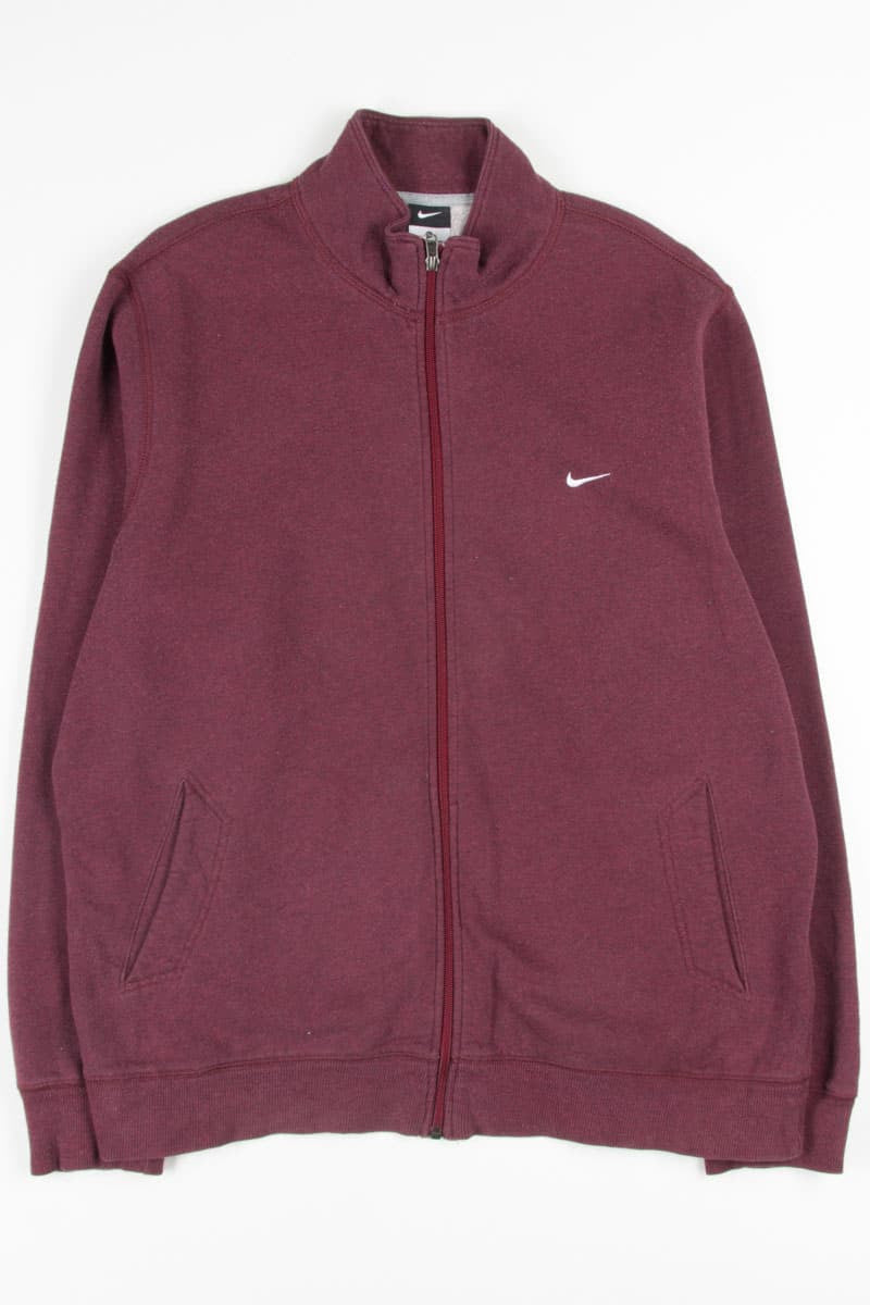 Burgundy Nike Zip Up Sweatshirt
