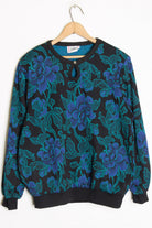 Blue Floral Sweatshirt