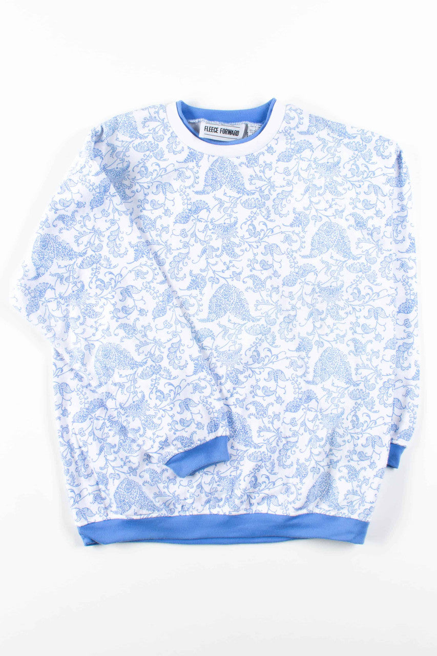 Blue Floral Paisley Sweatshirt