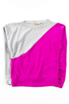 Grey & Magenta Velour Sweatshirt