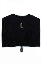 Palm Tree Patch Waist Tie Sweatshirt