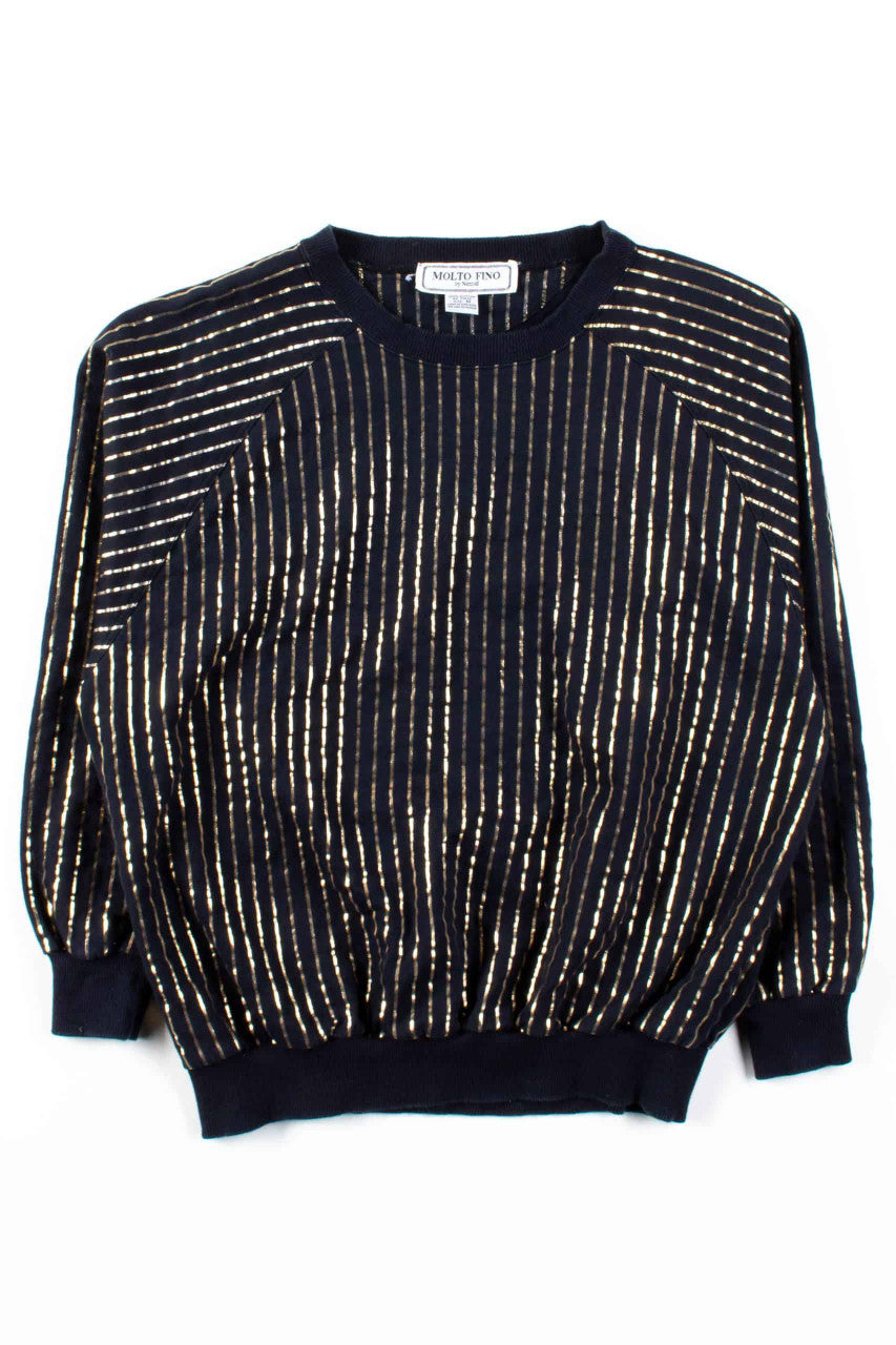 Metallic Gold Striped Sweatshirt