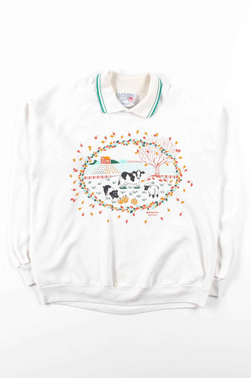 Vintage Barnyard Collared Sweatshirt