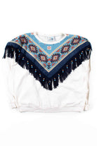 Bandana Fringe Beaded Sweatshirt (M)