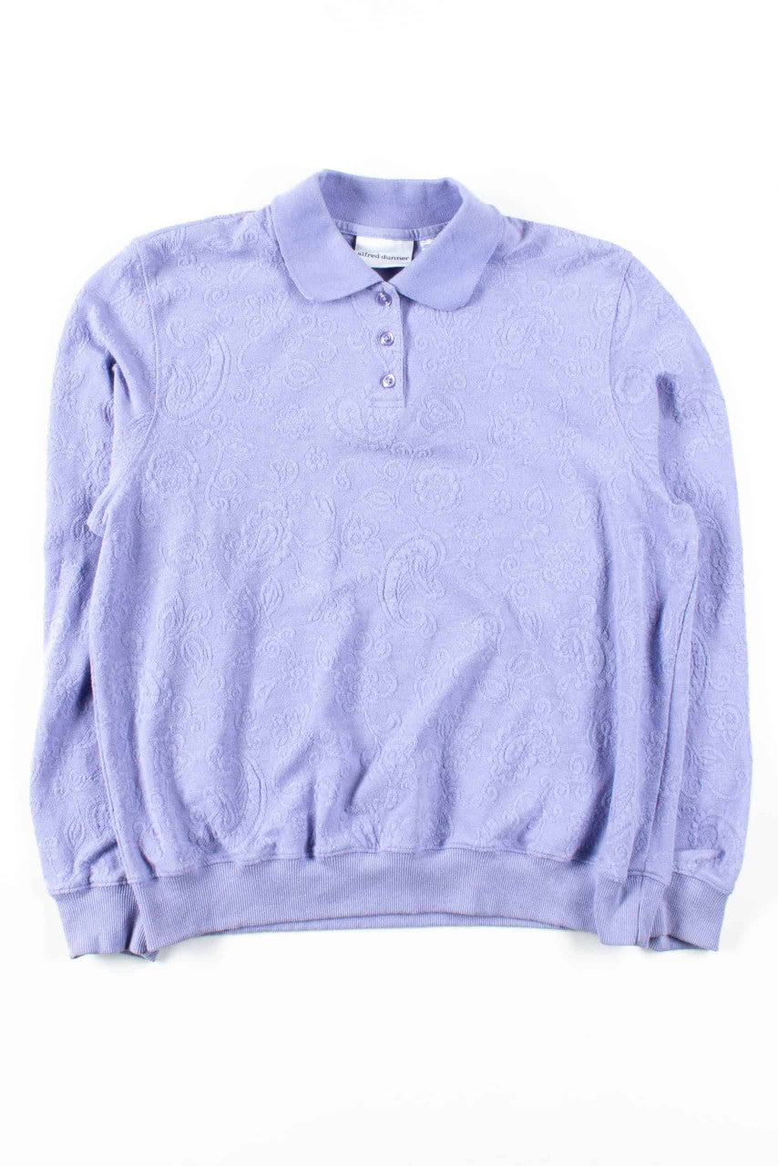 Lavender Floral Polo Sweatshirt
