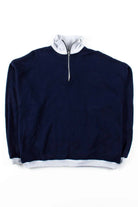 Navy Striped Zip Neck Sweatshirt