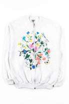 Floral Hummingbirds Zip Up Sweatshirt
