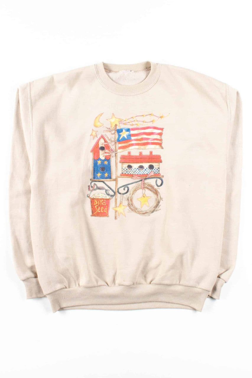 Whimsical Bird Feeder Sweatshirt