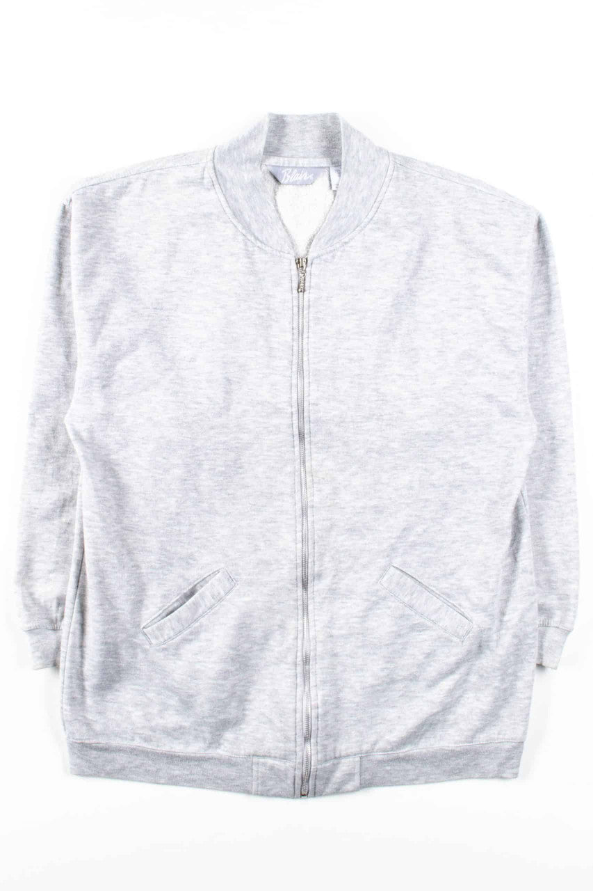 Grey Low Neck Zip Sweatshirt