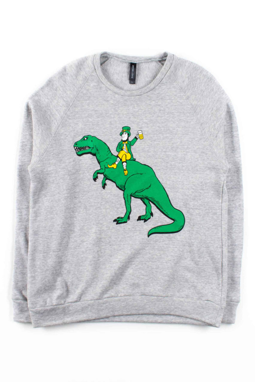 Leprechaun On A T-Rex Sweatshirt