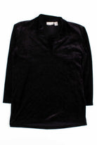 Black Velvet V-Neck Sweatshirt