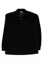 Black Velvet Button Collar Sweatshirt