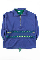 Blue Striped Zip Collar Sweatshirt