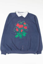 Red Roses Collared Sweatshirt