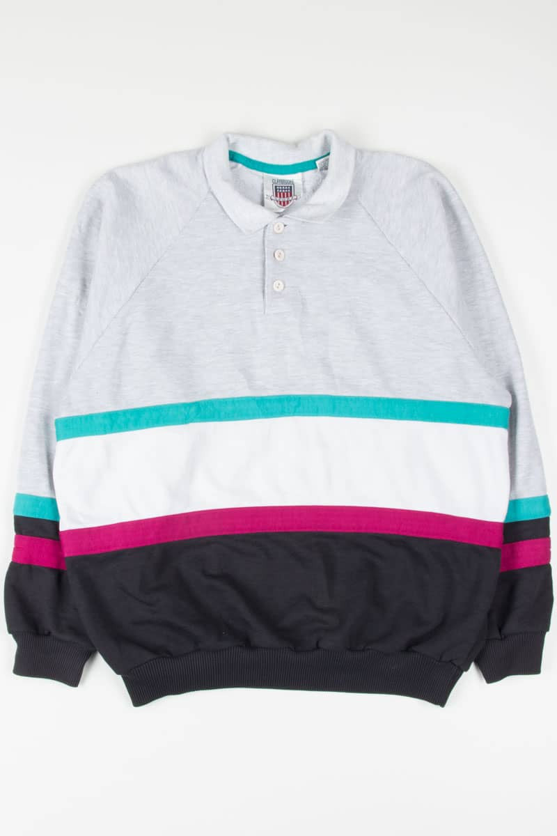 Vintage Color Block Stripe Sweatshirt