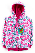 Reversible Pink Floral Zip Hoodie
