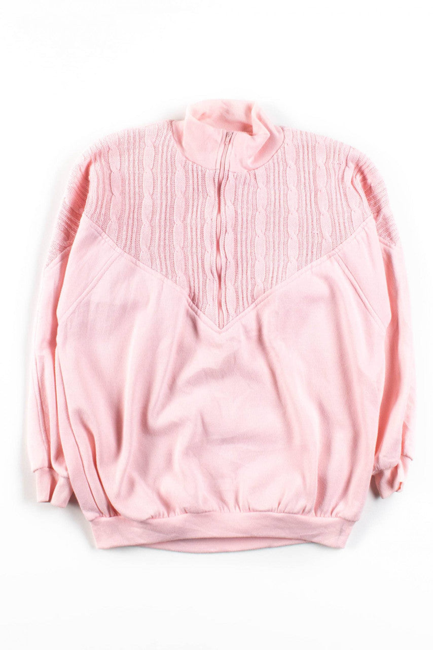 Cable Knit Pink Sweatshirt