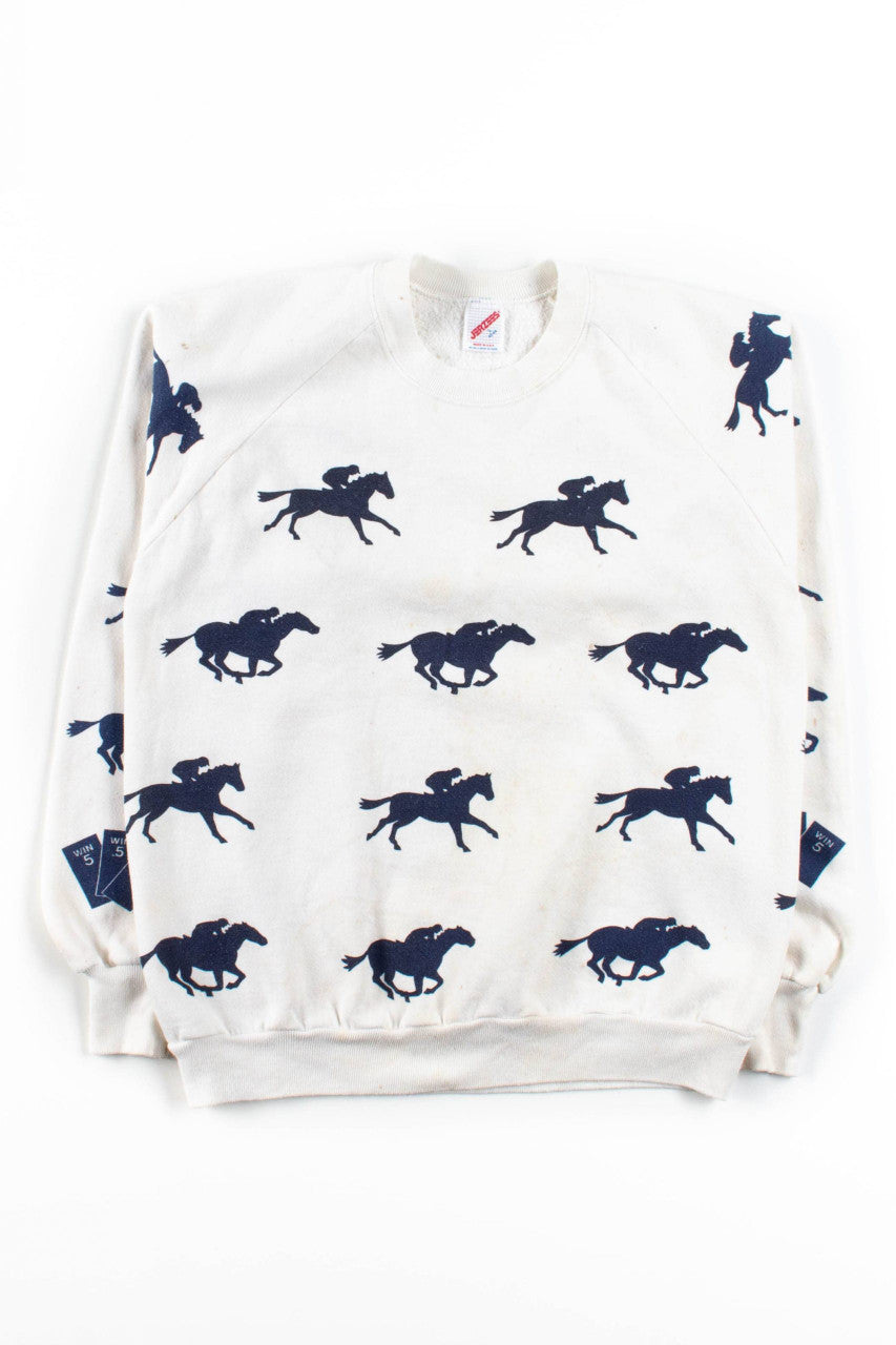 Horse Racing Pattern Sweatshirt