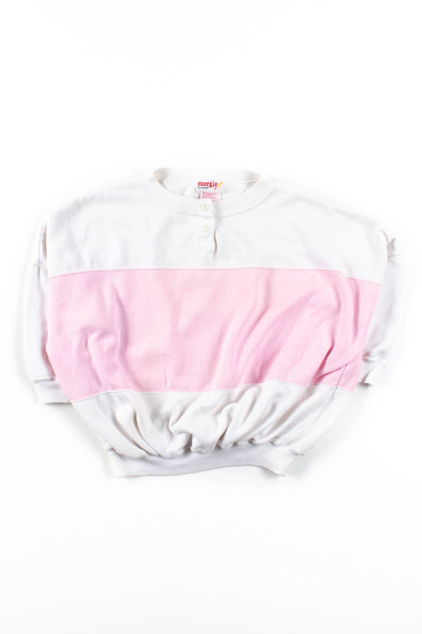 Pink Color Blocked Half Sleeve Sweatshirt