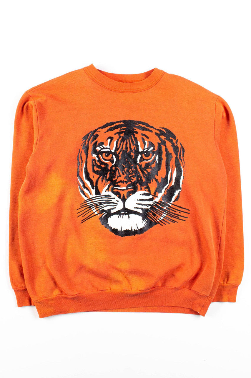 Orange Tiger Face Sweatshirt