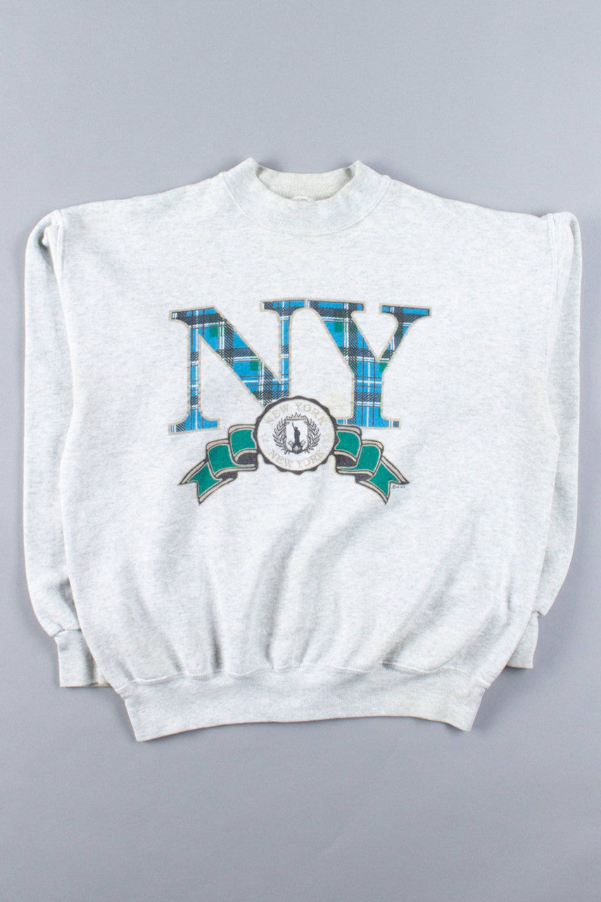 New York Plaid Logo Sweatshirt