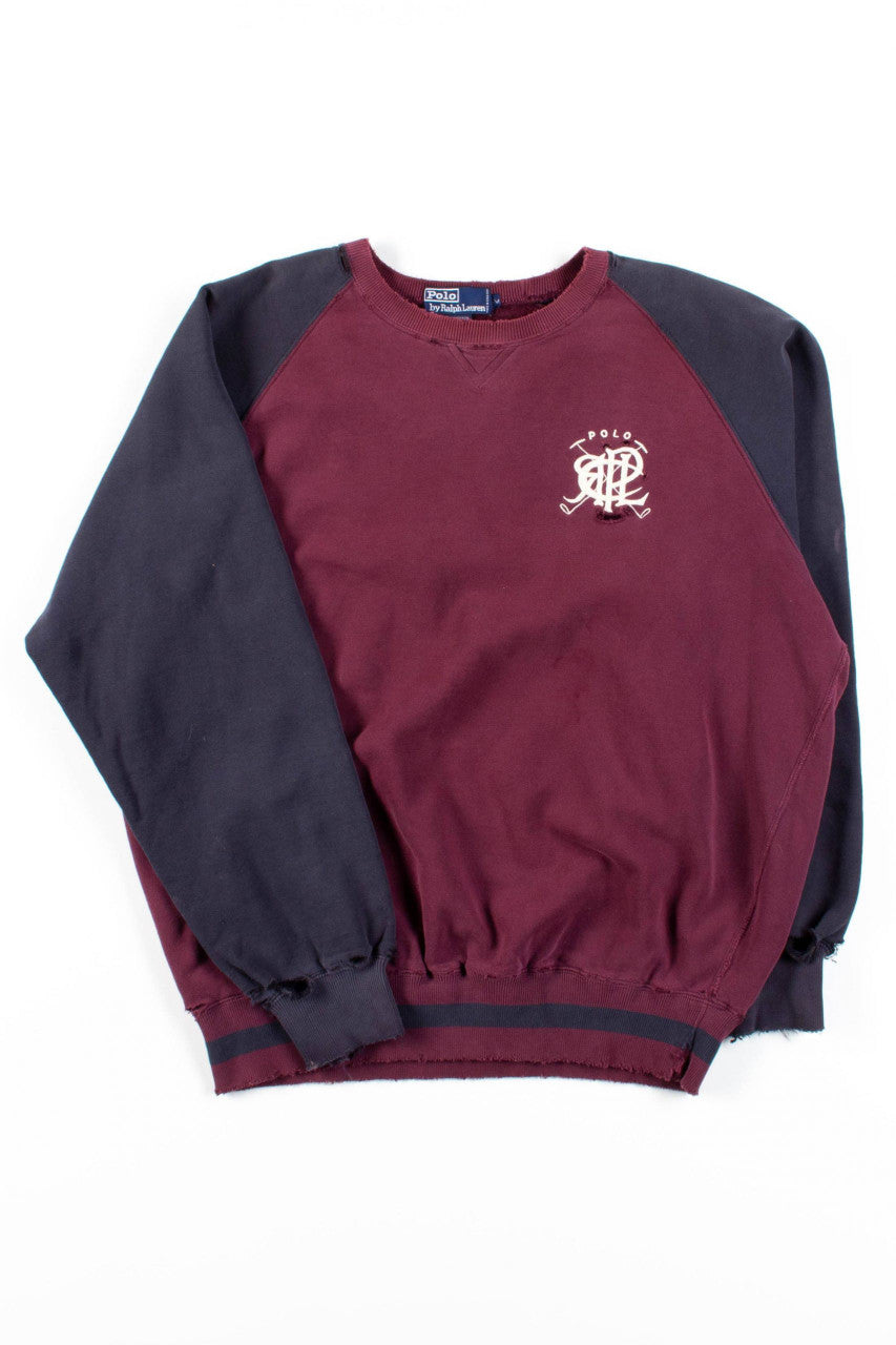 Distressed Polo Sweatshirt