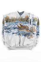 Allover Wilderness Deer Graphic Sweatshirt