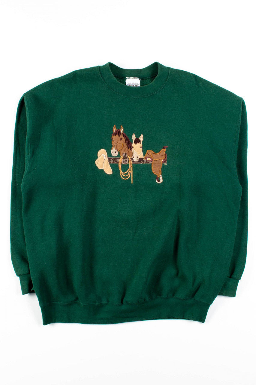 Embroidered Horse Post Sweatshirt