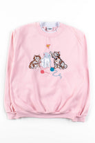 Cats Play Embroidered Sweatshirt