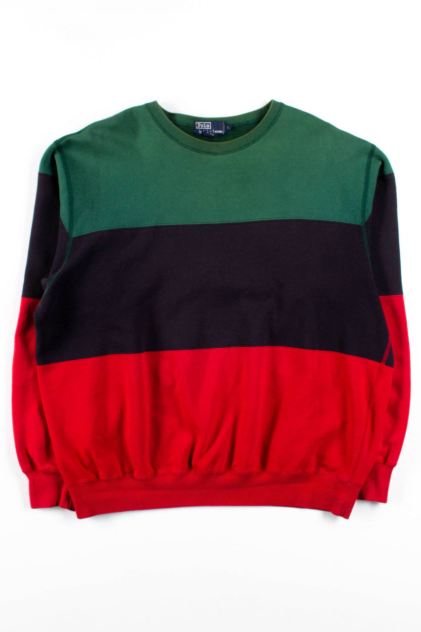 Color Blocked Polo Sweatshirt