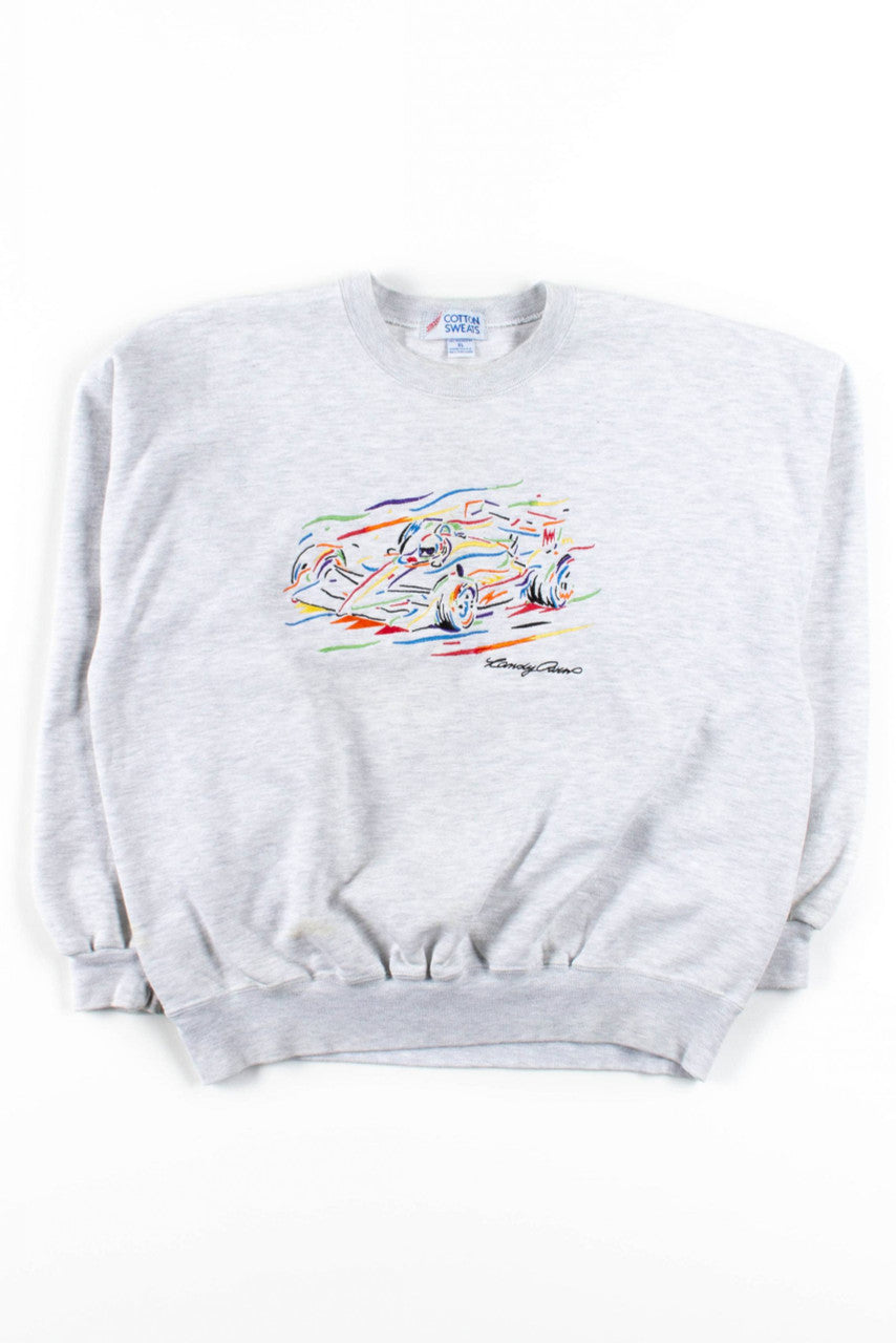 Multicolor Embroidered Race Car Sweatshirt