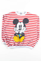 Red Striped Mickey Mouse Sweatshirt