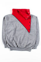 Vintage Asymmectrical Snap Collar Sweatshirt