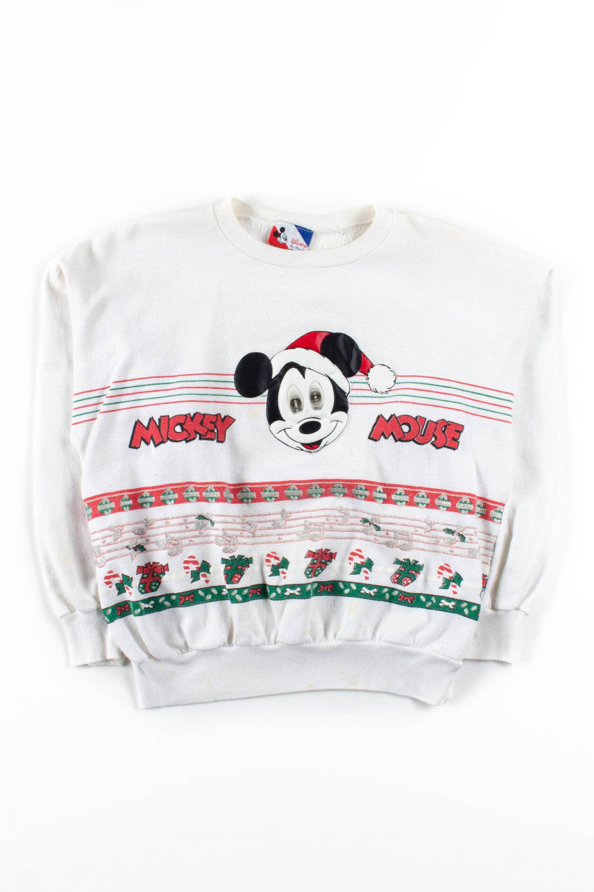 Mickey Mouse Hologram Eyes Christmas Sweatshirt