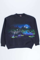 Loon Night Scene Vintage Sweatshirt
