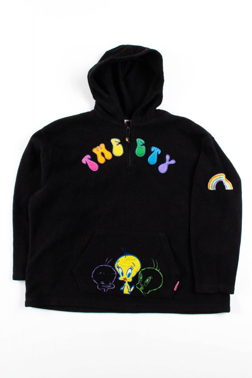 Tweety Bird Quarter Zip Fleece Hoodie