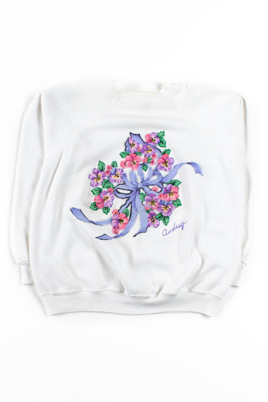 Audrey Bouquet Applique Sweatshirt