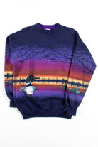 Loon At Dusk Allover Graphic Sweatshirt