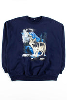 Howling Wolf Print Sweatshirt